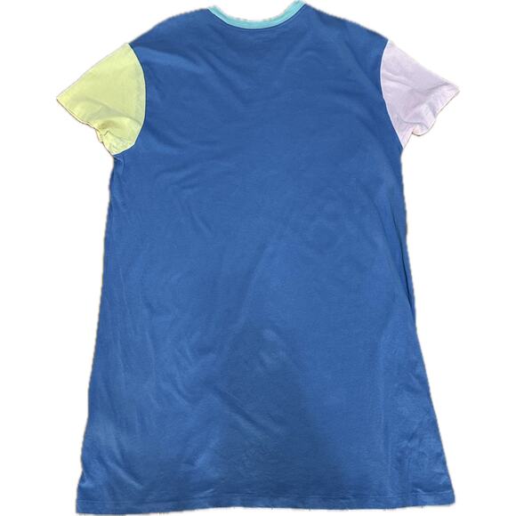 Polo Ralph Lauren Colorblock Cotton T-Shirt Dress Blue Large - Picture 2 of 5